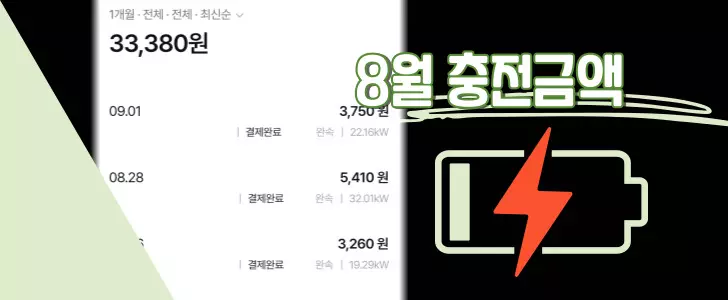 ev6 8월 총 충전금액